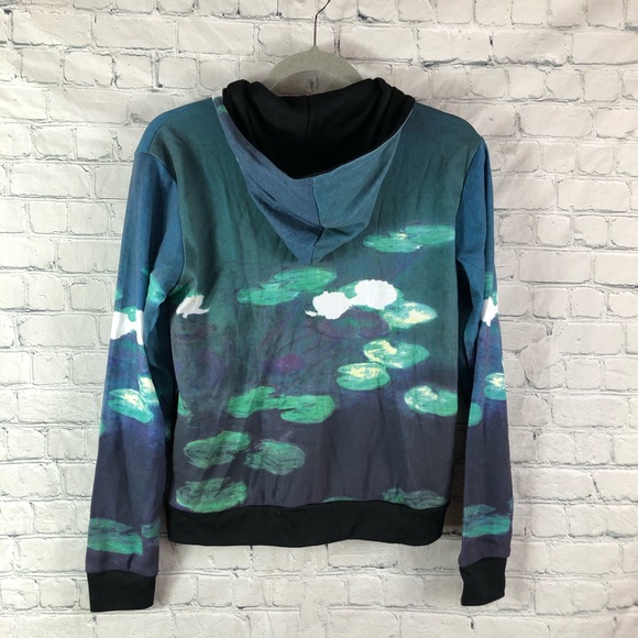 NWT Breeke Monet Waterlilies Zip Up Hoodie - Picture 7 of 7